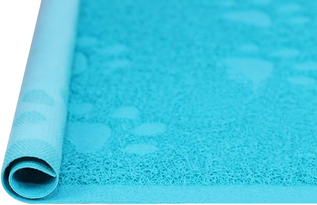 Cat Litter Box Mat for Floor Litter Trapping Mat Non-Slip Backing, Scatter Control, Easy Clean, Water Resistant, Soft on Paws (15.75" X 11.75",Lake Blue)