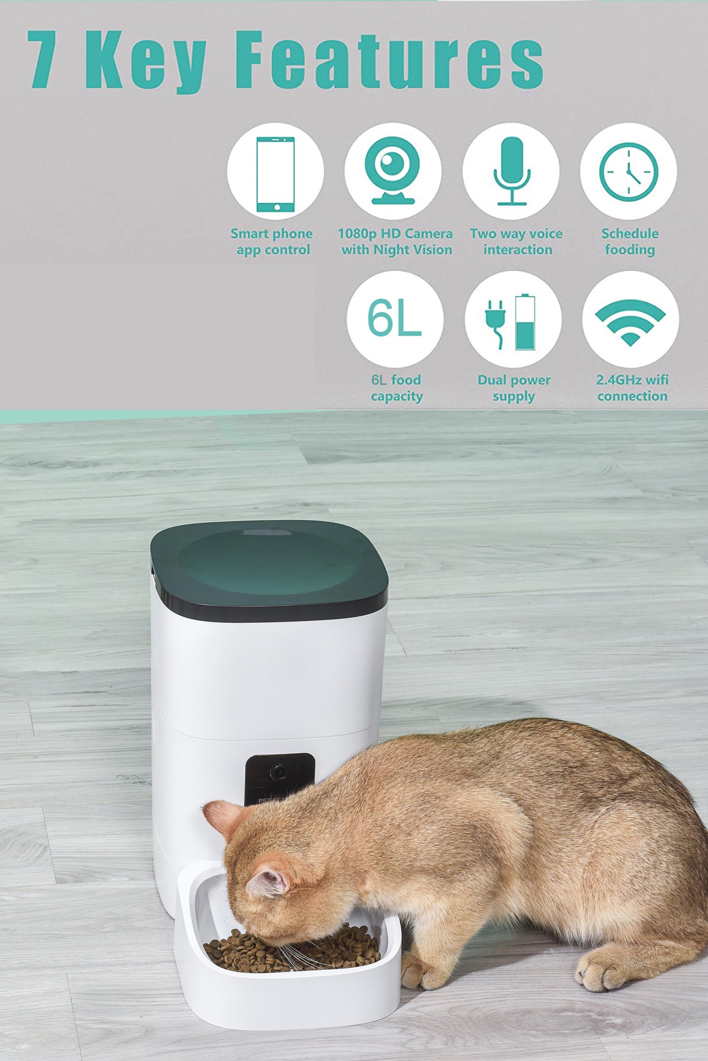 Pet Feeder,6L Automatic Pet Feeder for Cats