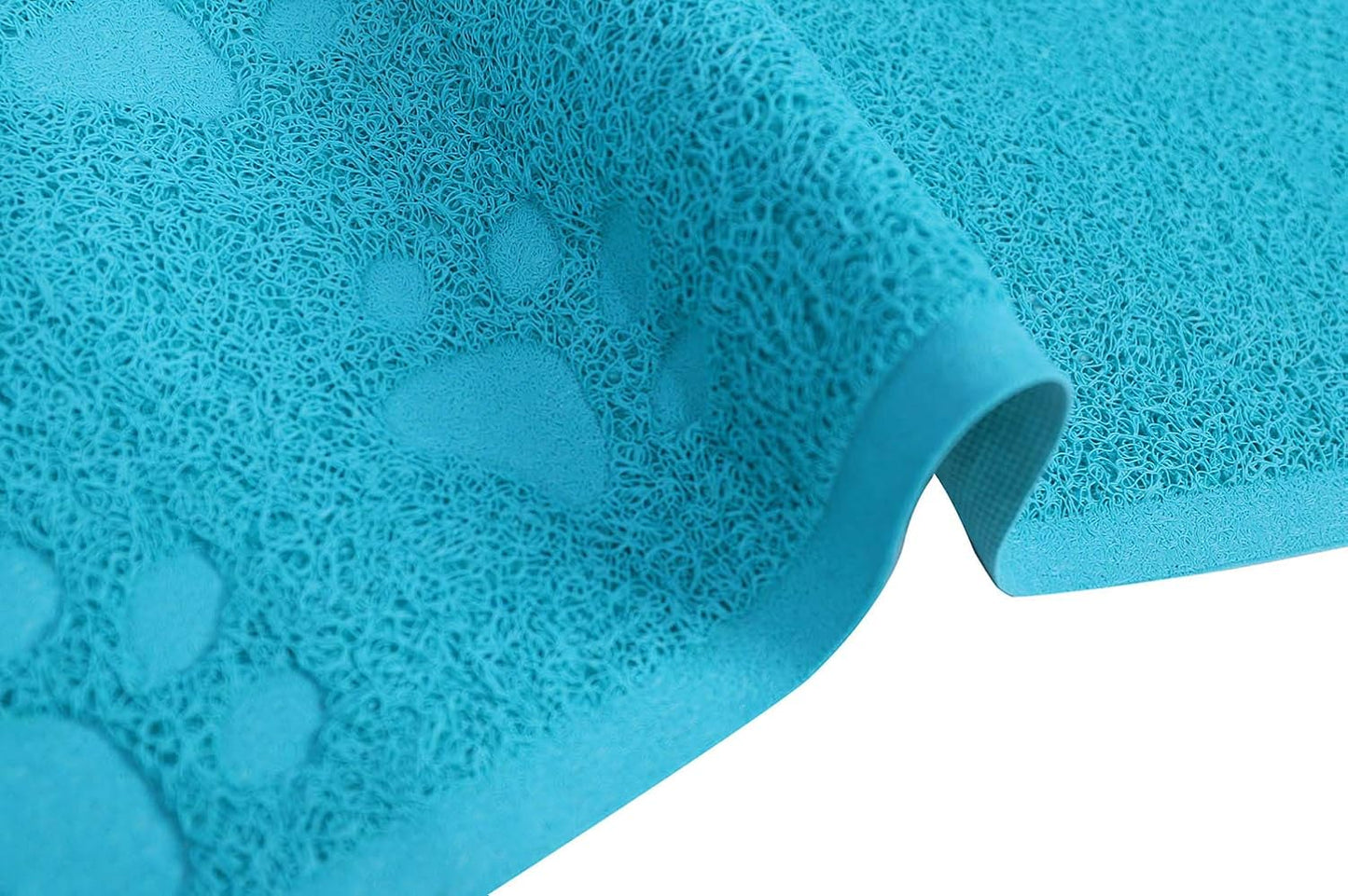 Cat Litter Box Mat for Floor Litter Trapping Mat Non-Slip Backing, Scatter Control, Easy Clean, Water Resistant, Soft on Paws (15.75" X 11.75",Lake Blue)