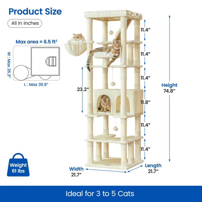 Amariani 74.8'' H Cat Tree