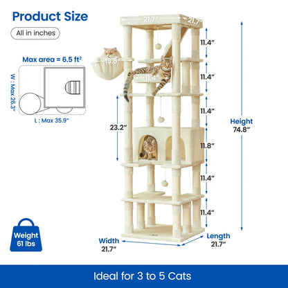 Amariani 74.8'' H Cat Tree