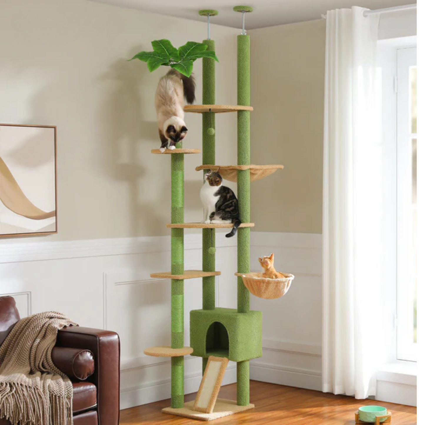 Adjustable Cat Tower With Scratching Posts