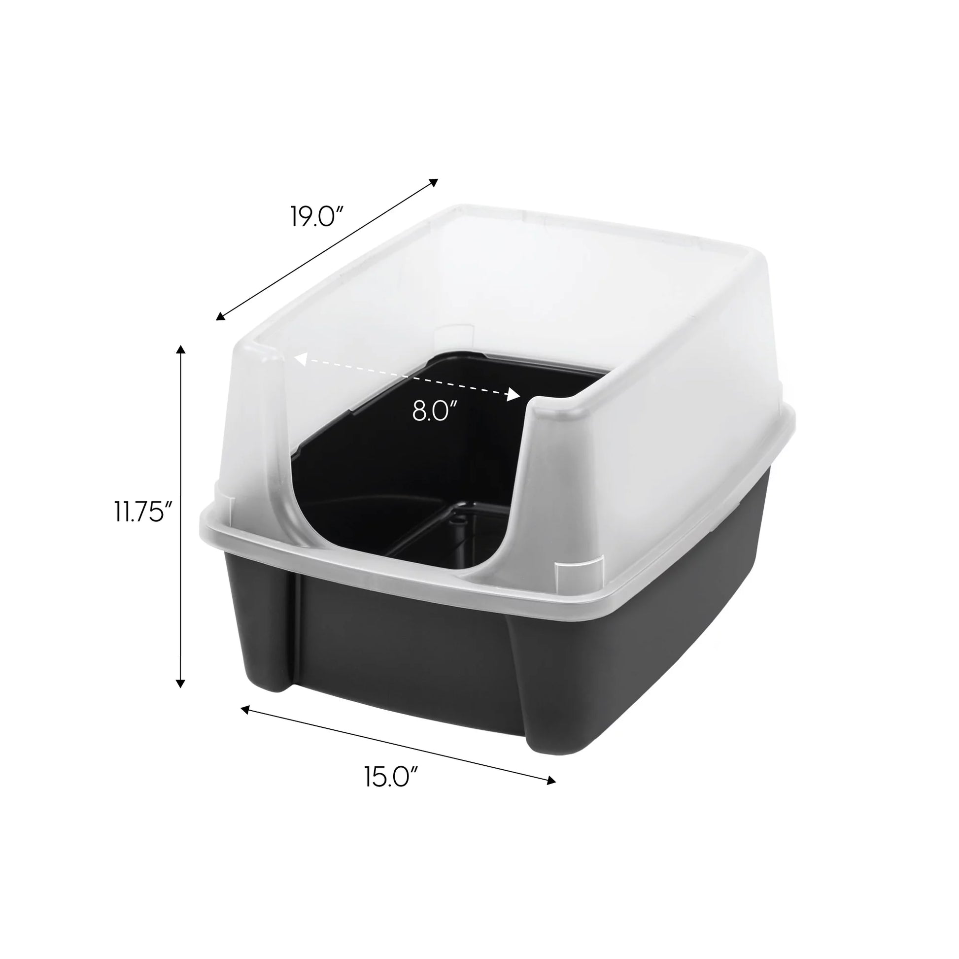 High Sided Open Top Cat Litter Box with Scoop