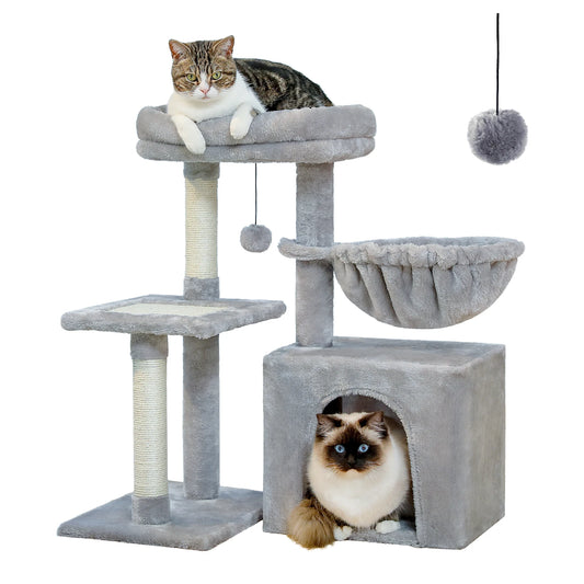 Cat Tree Tower With Toys And Hammock