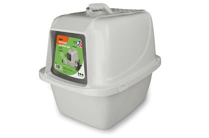 Enclosed Cat Litter Box White, LG