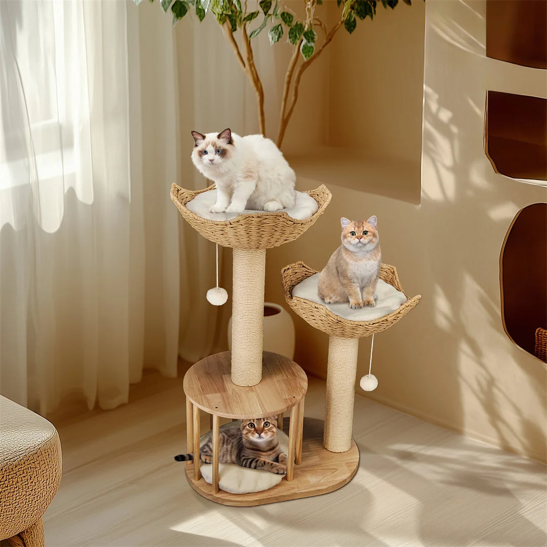 3 Level Cat Tree Tower With Cats