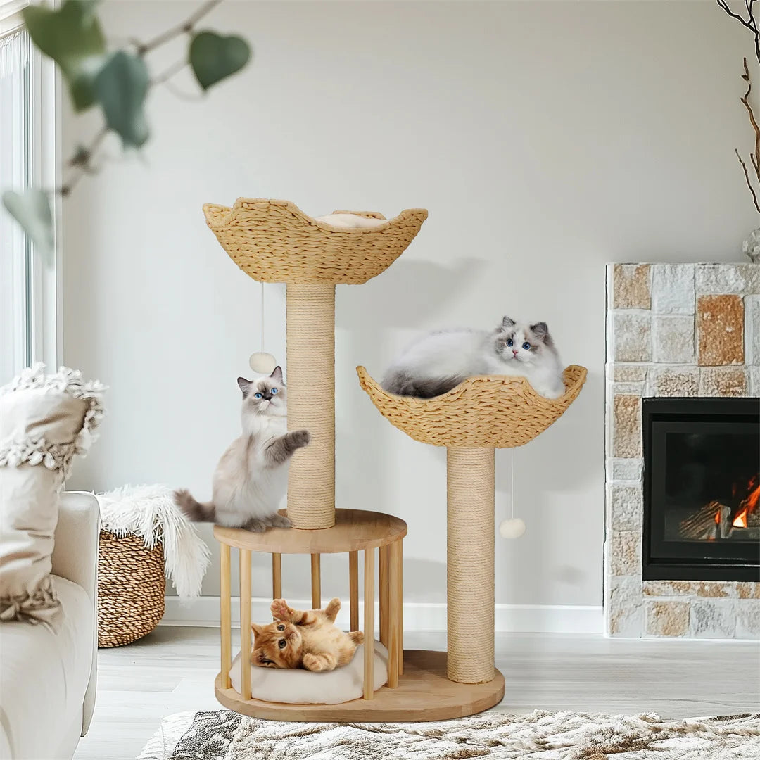 3 Level Cat Tree Tower With Scratching Posts