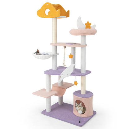Tall Cat Tree Tower with Sisal Scratching Posts 66"