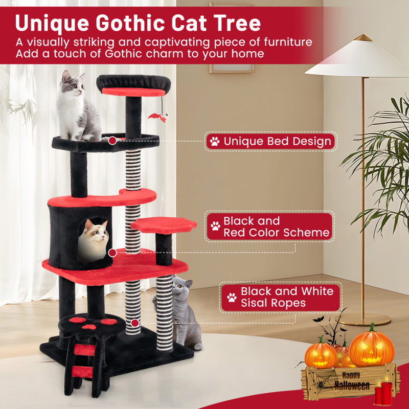 Gothic Cat Tree with Sisal Scratching Post