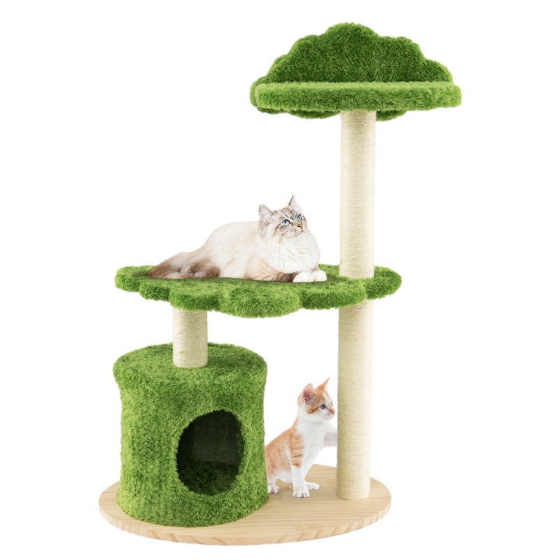 38 Inch Cute Cat Tree for Indoor Cats with Fully Wrapped Sisal Scratching Posts