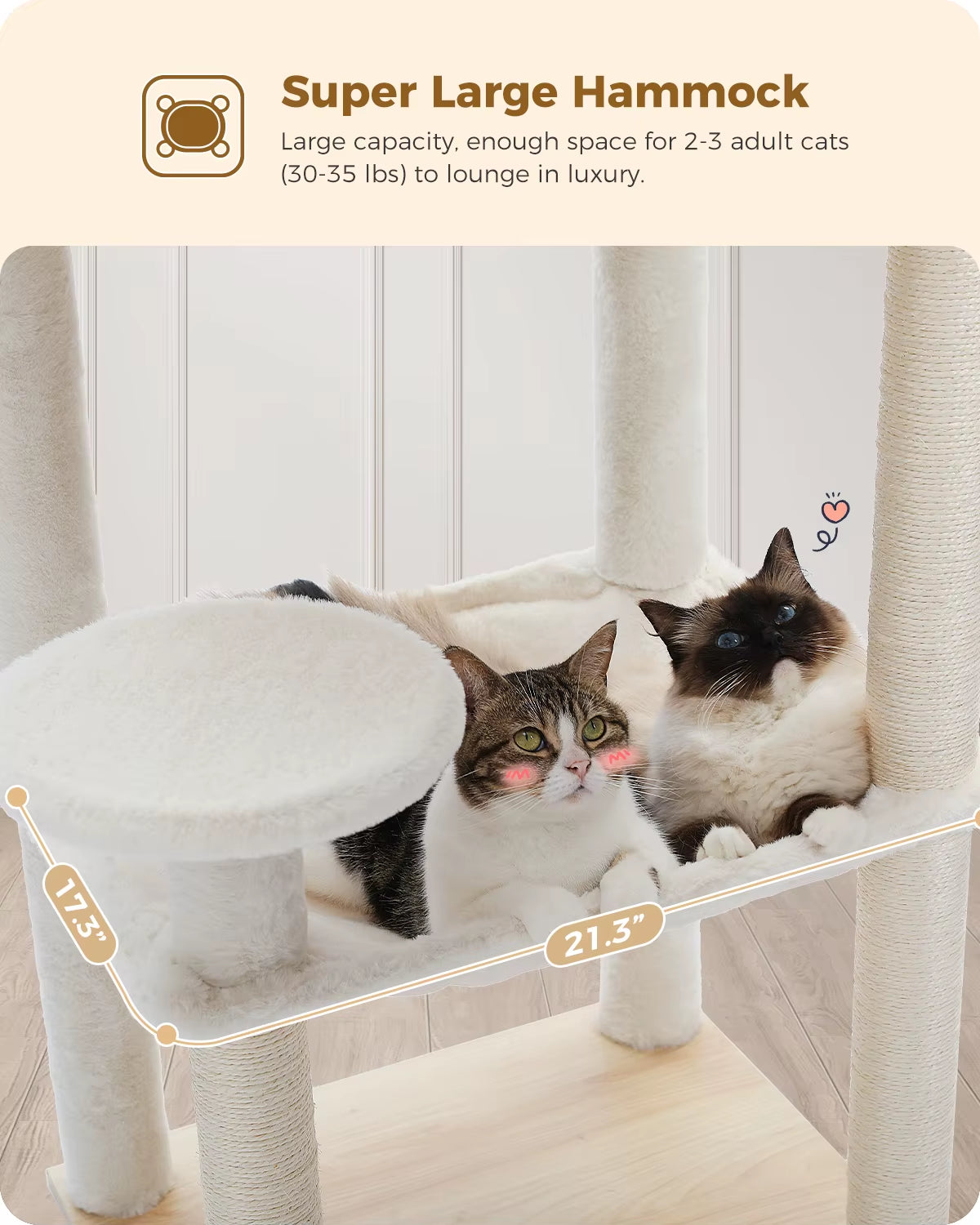 Multi-Level Cat Tree with Sisal Scratching Posts and Hammock 