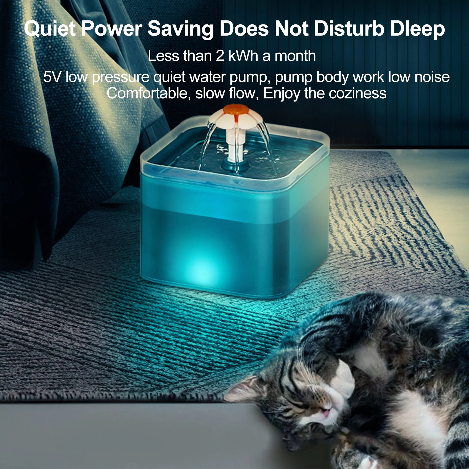 67Oz/2L Automatic Cat Water Fountain-Water Fountains for Cats 