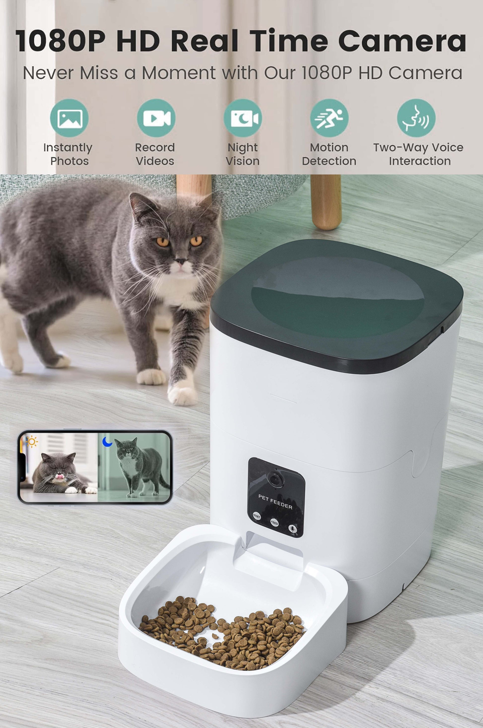 Pet Feeder,6L Automatic Pet Feeder for Cats