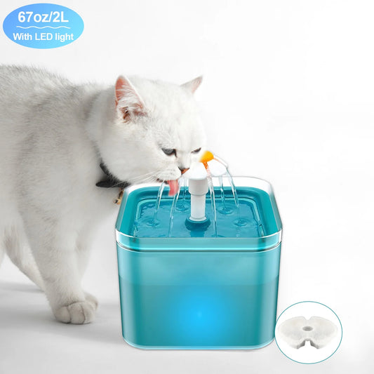 67Oz/2L Automatic Cat Water Fountain-Water Fountains for Cats 