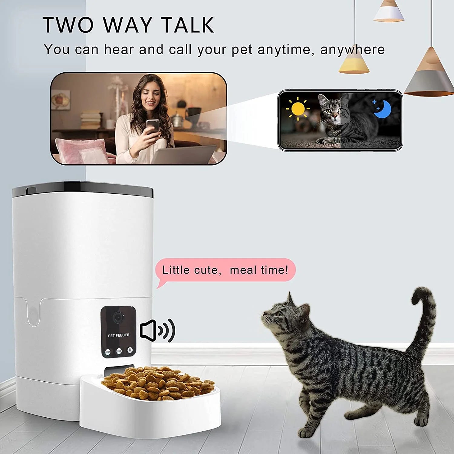 Pet Feeder,6L Automatic Pet Feeder for Cats and 