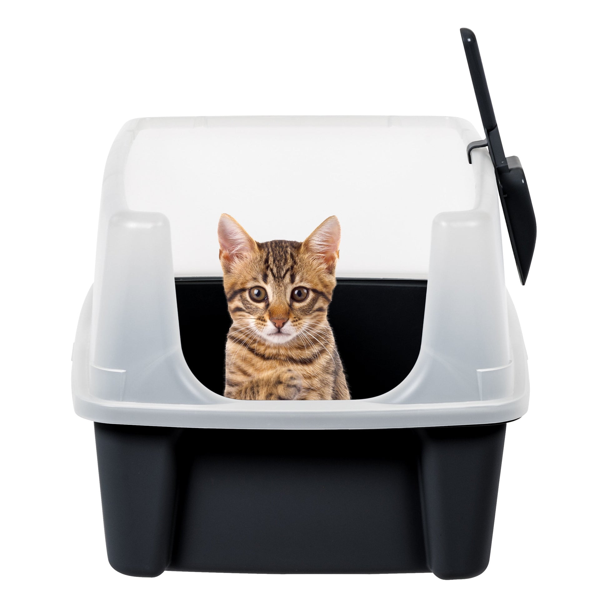 High Sided Open Top Cat Litter Box with Scoop