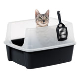 High Sided Open Top Cat Litter Box with Scoop