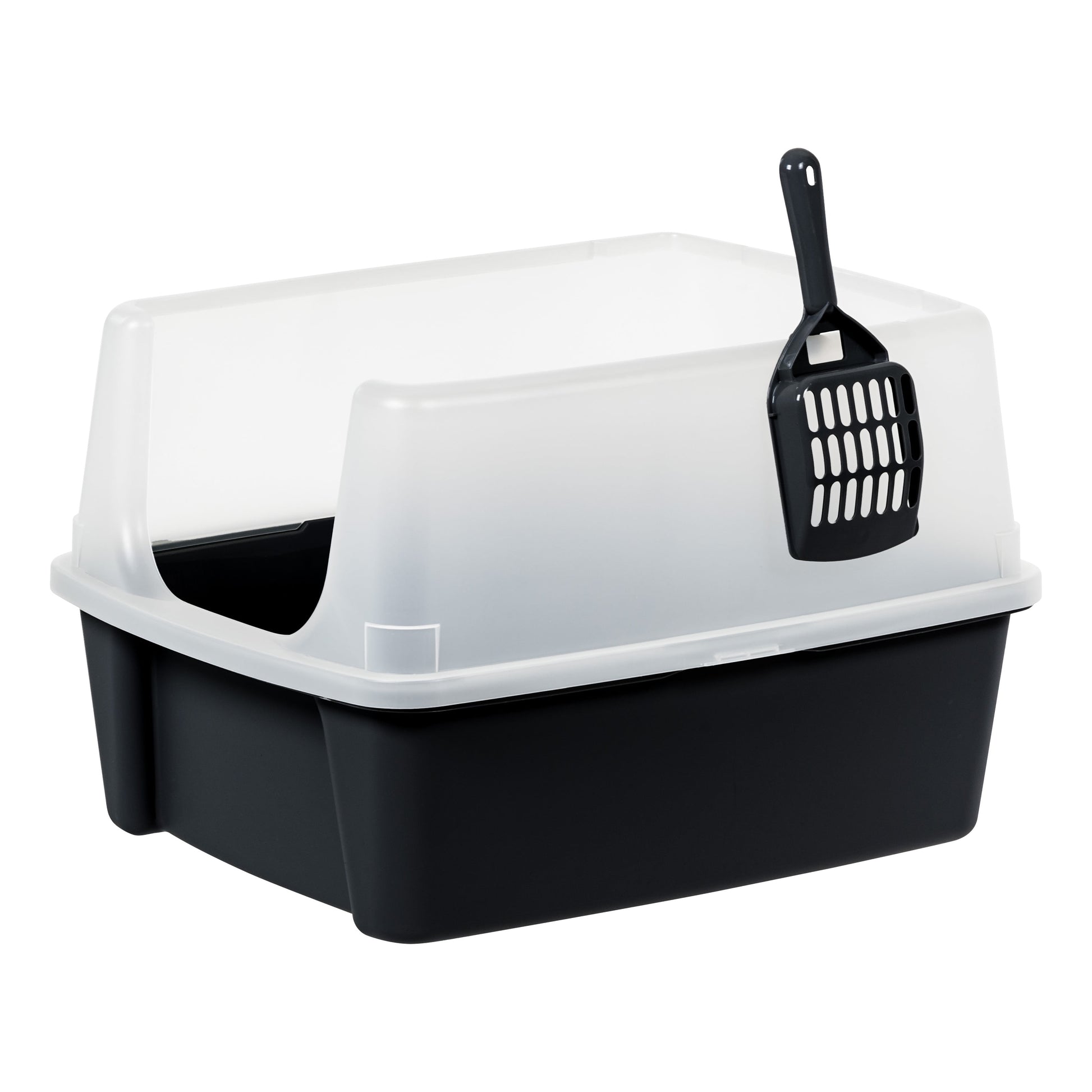 High Sided Open Top Cat Litter Box with Scoop