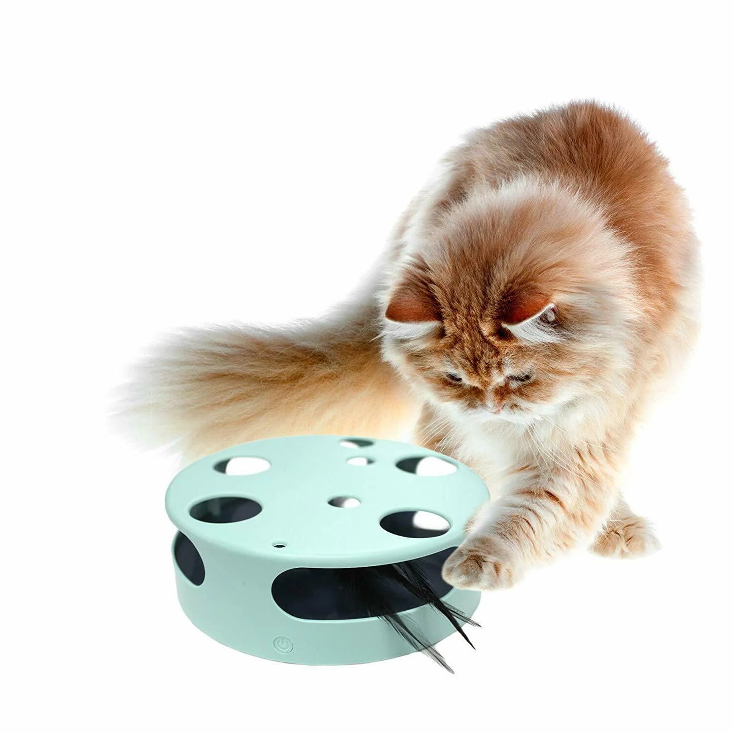 Interactive Cat Toy, Electric Smart Random Spinning Rotating Feather Cat Toys