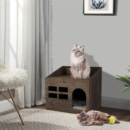 Wooden Cat Cave Bed Furniture