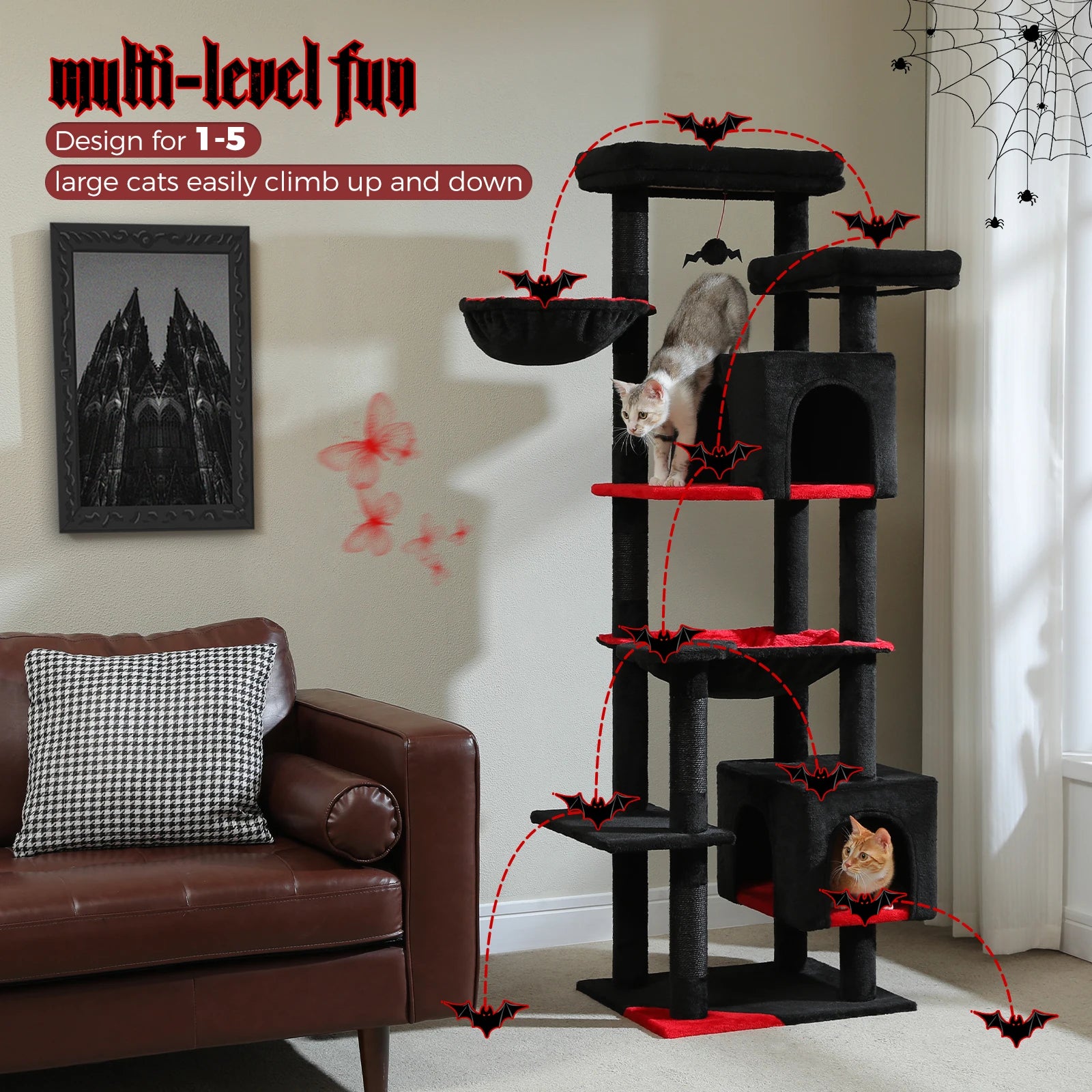 Tall Cat Tree with Large Hammock