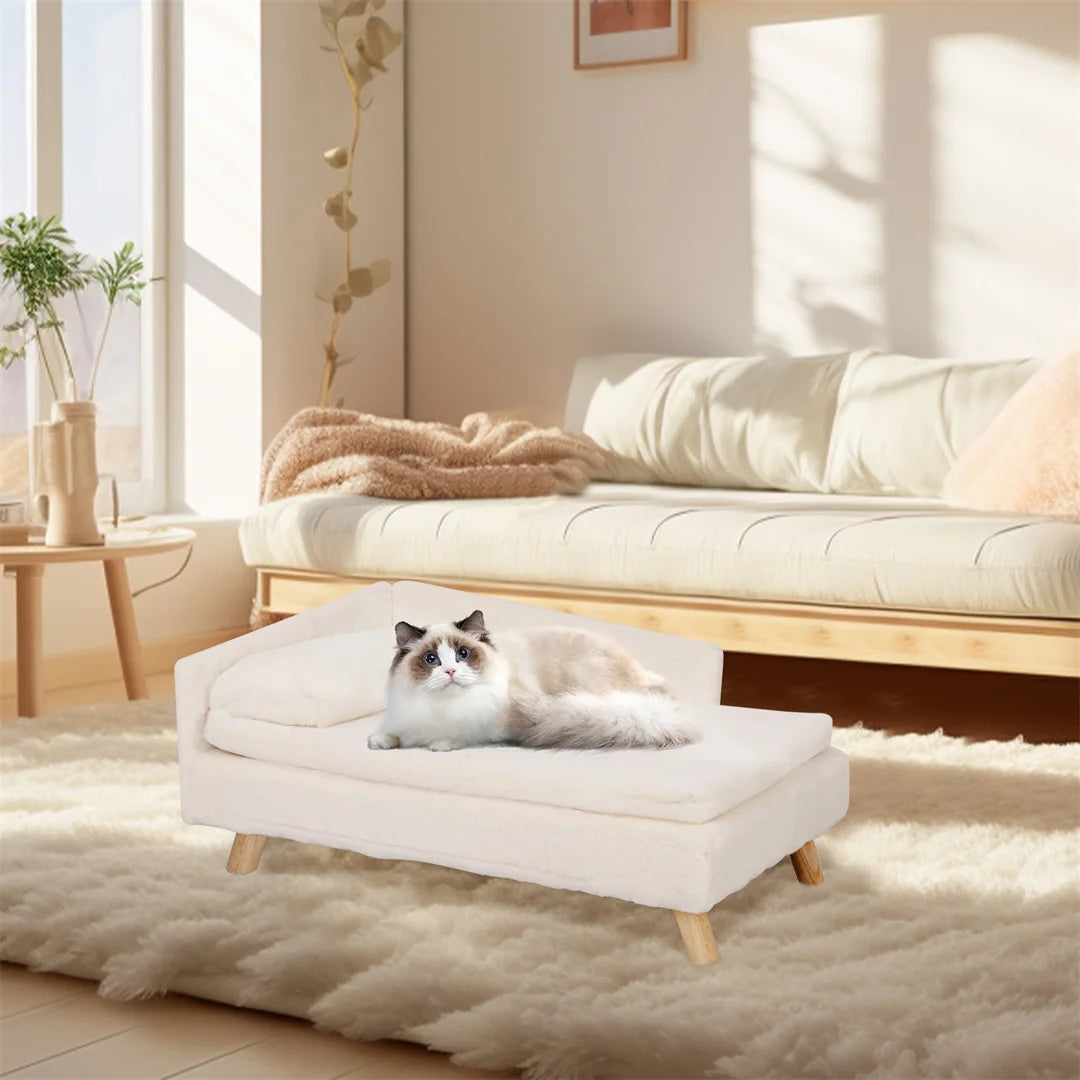 Cat Sofa Bed Cushion with Rubber Wooden Legs