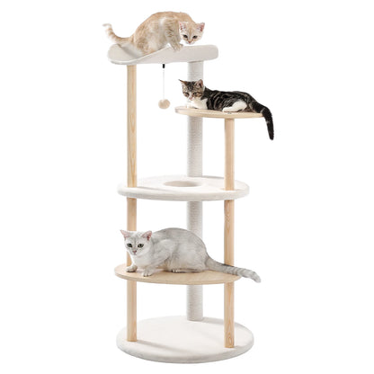 Modern Wooden Cat Tree Tower