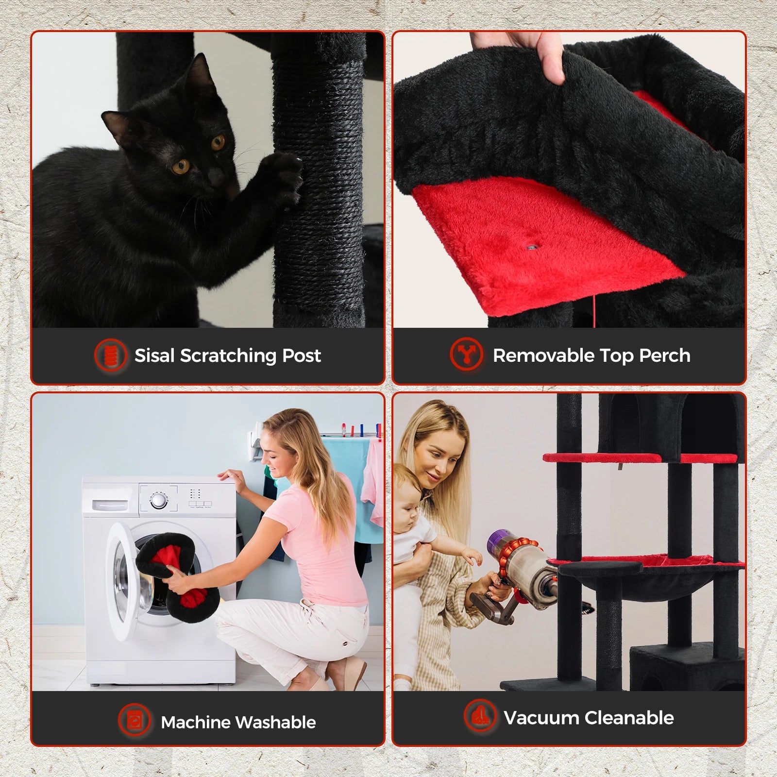 Tall Cat Tree with Large Hammock