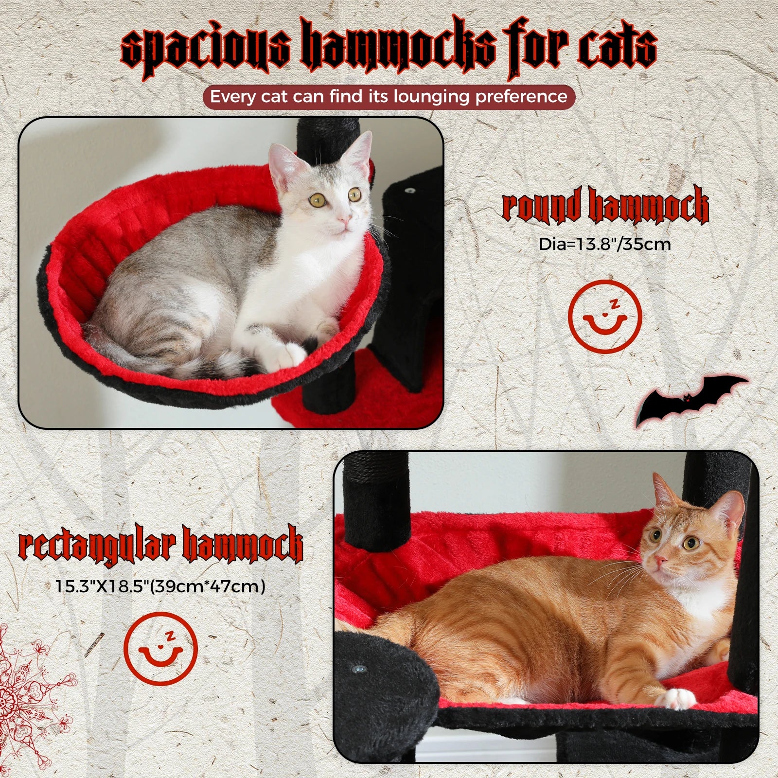 Tall Cat Tree with Large Hammock