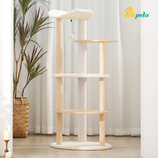 Modern Wooden Cat Tree Tower