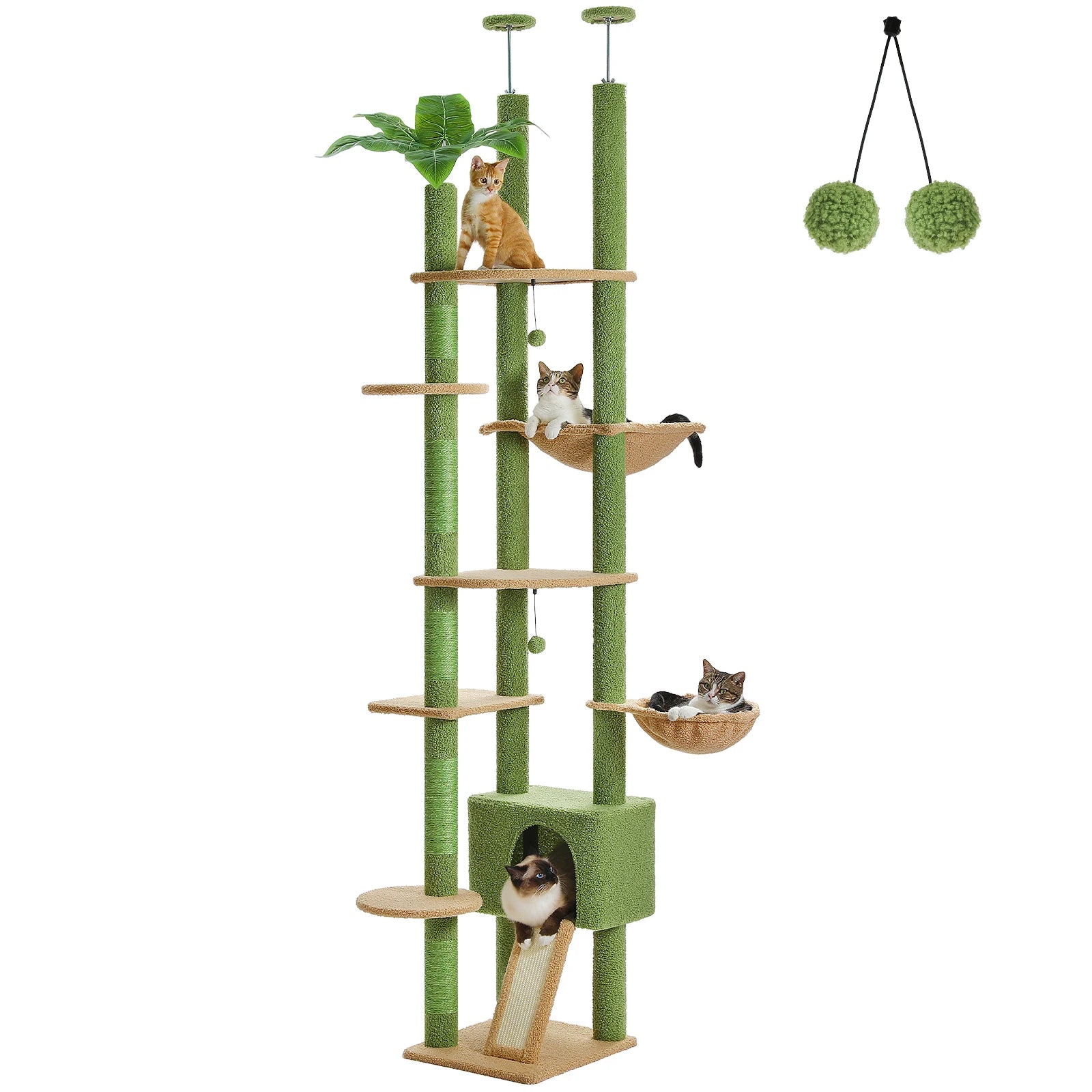 Adjustable Cat Tower With Scratching Posts