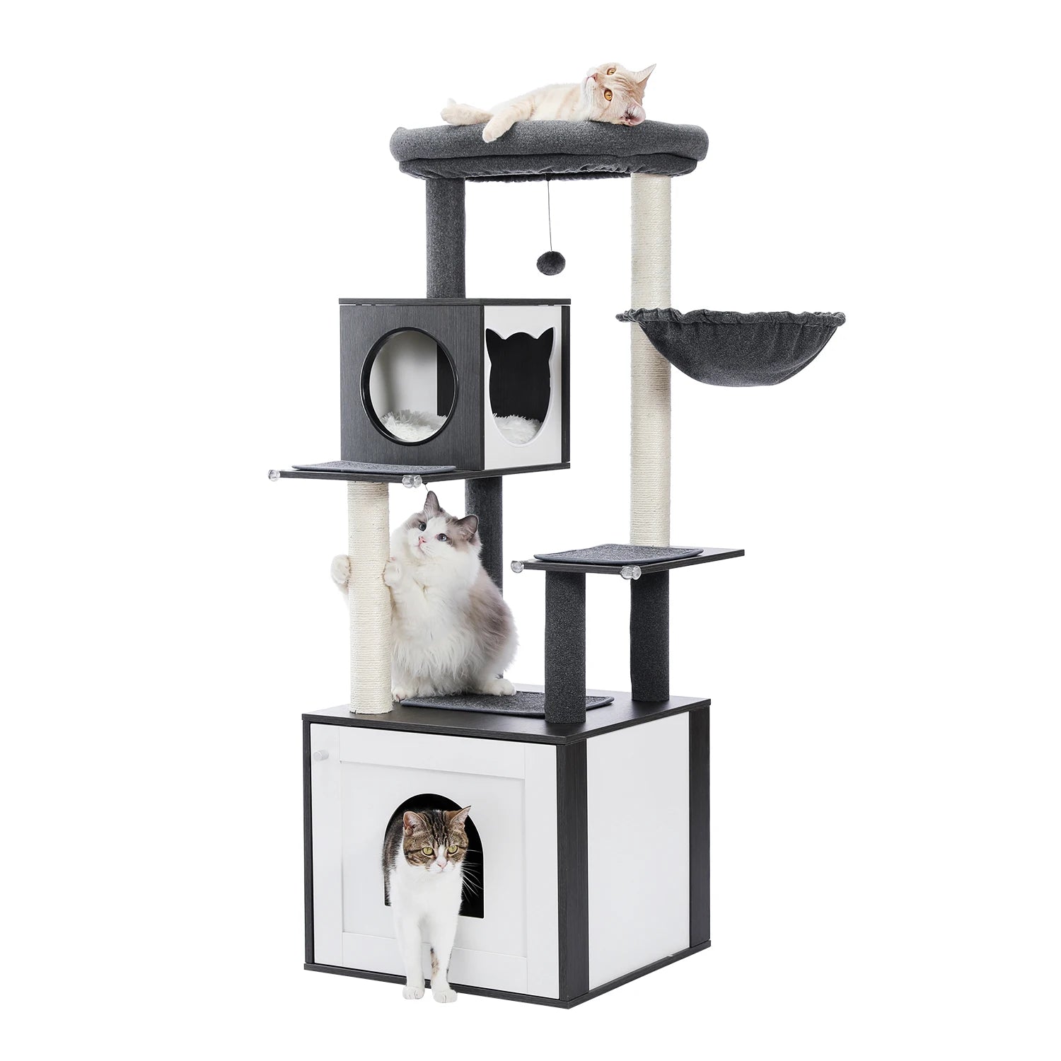 Cat Tree with Litter Box Enclosure