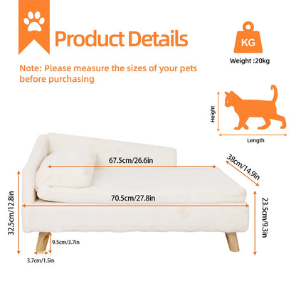 Cat Sofa Bed Cushion with Rubber Wooden Legs