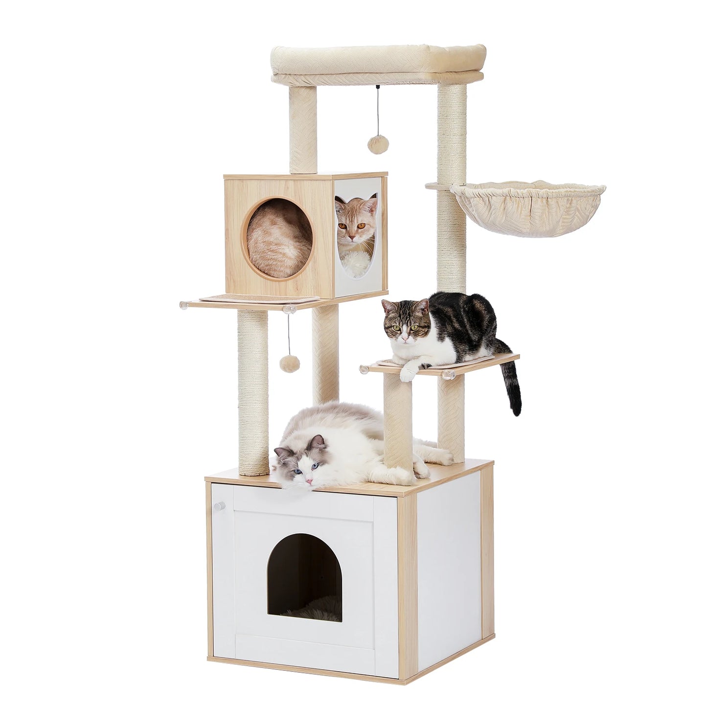 Cat Tree with Litter Box Enclosure