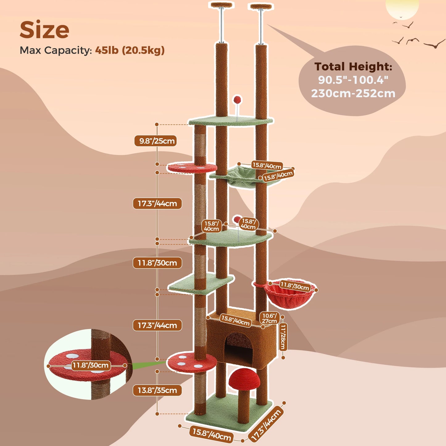 Cat Tree Tower Dimensions