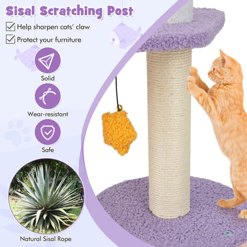Tall Cat Tree Tower with Sisal Scratching Posts 66"