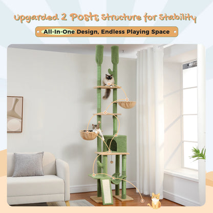 Cactus Cat Tree Tower With Hammocks