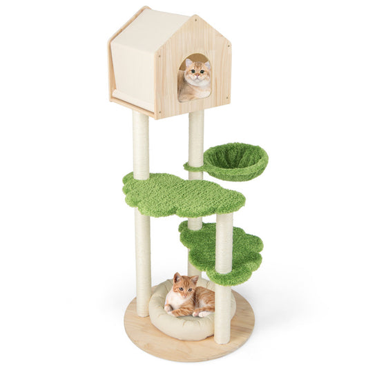 Cat Climbing Stand with Sisal Scratching Posts 55 Inch Tall 