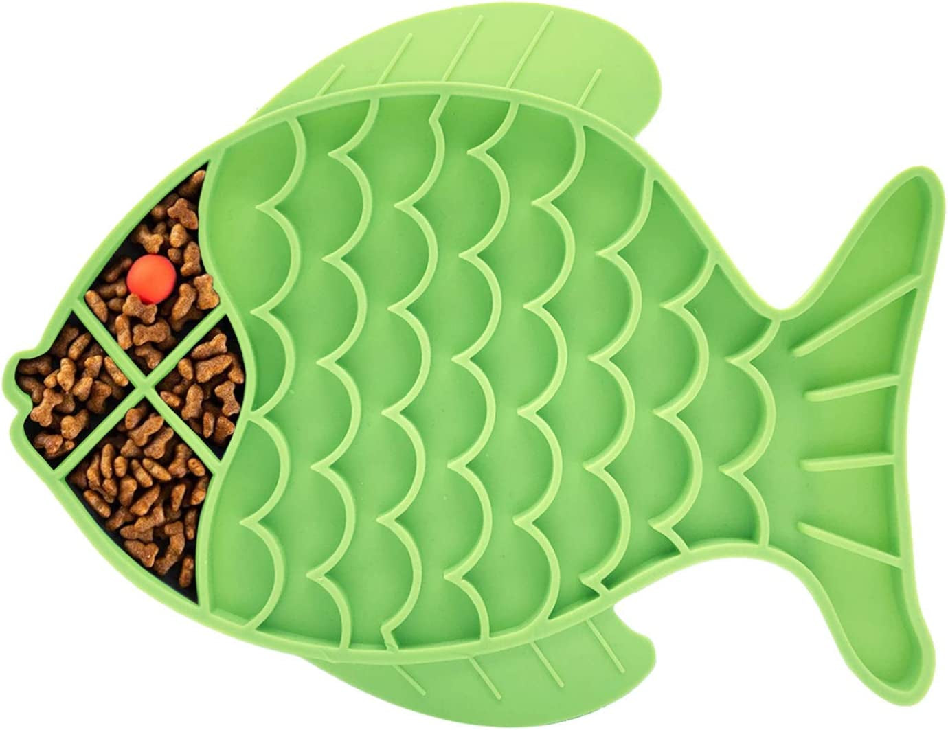 2 Pack Cat Slow Feeder, Fish-Shaped Cat Lick Treat Mat for Cats